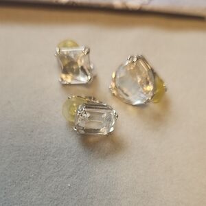 Swarovski Elegant Silver Stud Ear Cuffs